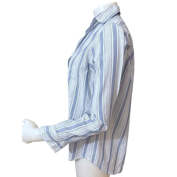 Grayson The Hero Button Up Blue White Nautical Casual Relaxed Shirt Size Small - Picture 2 of 6